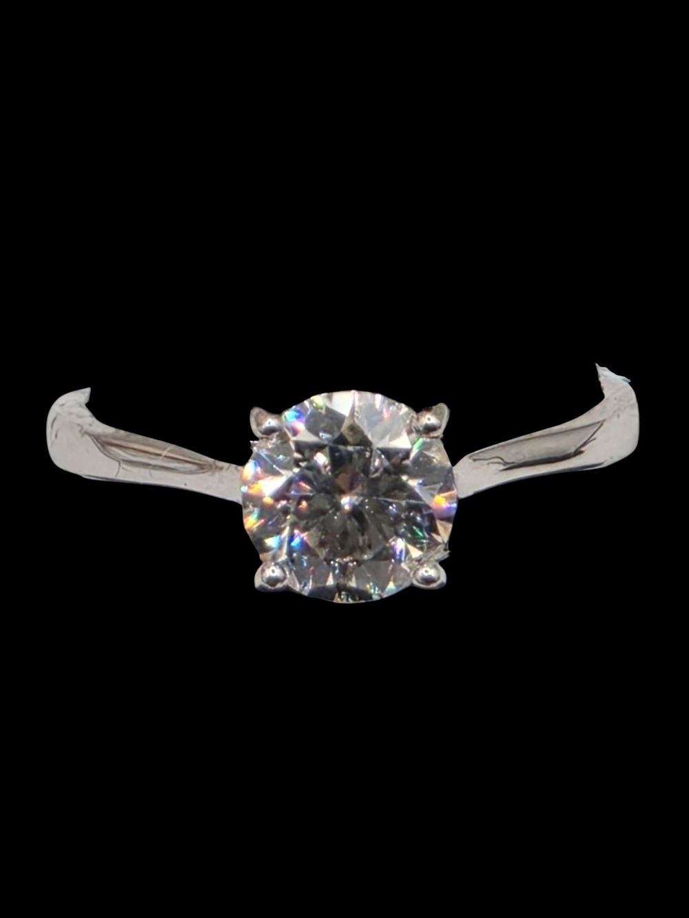 0.80 CTW Moissanite Solid 925 Sterling Silver Classic Solitaire Round-Cut Ring